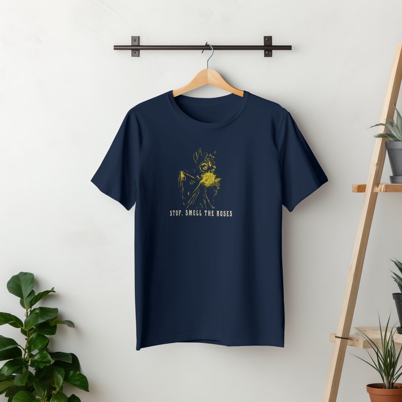 Relaxation T-shirt, Encouragement Tee, Motivational Shirt, Self Care Top, Vacation Shirt, Graphic Apparel Navy