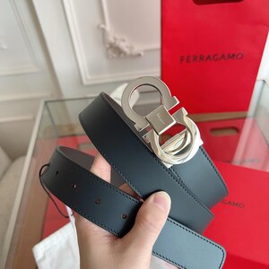 Äkta Salvatore Ferragamo läderbälte Bredd: 3,5 cm/1,38 tum