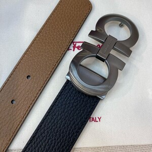 Äkta Salvatore Ferragamo läderbälte Bredd: 3,5 cm/1,38 tum