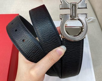 Authentic Salvatore Ferragamo leather belt Width:3.5cm/1.38in