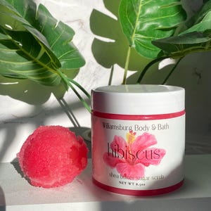 Sugar Scrub Hibiscus| Moisturizing Scrub | Body Polish | Sugar Scrub | Shea Butter | Homemade | Bridesmaids | Gifts for Her