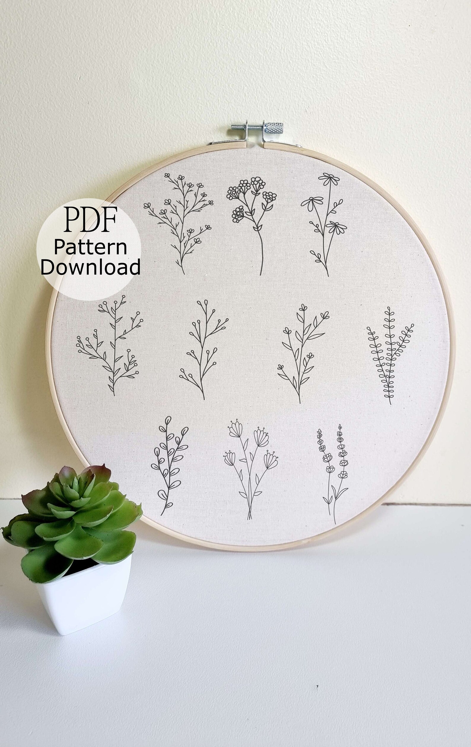 Wildflowers Embroidery PDF Pattern Hand Embroidery for - Etsy