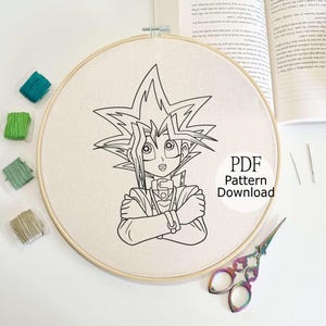Anime Embroidery Pattern, Anime Embroidery PDF Design, Japanese Embroidery, Hand Embroidery Anime, Hand Embroidery for Begginer