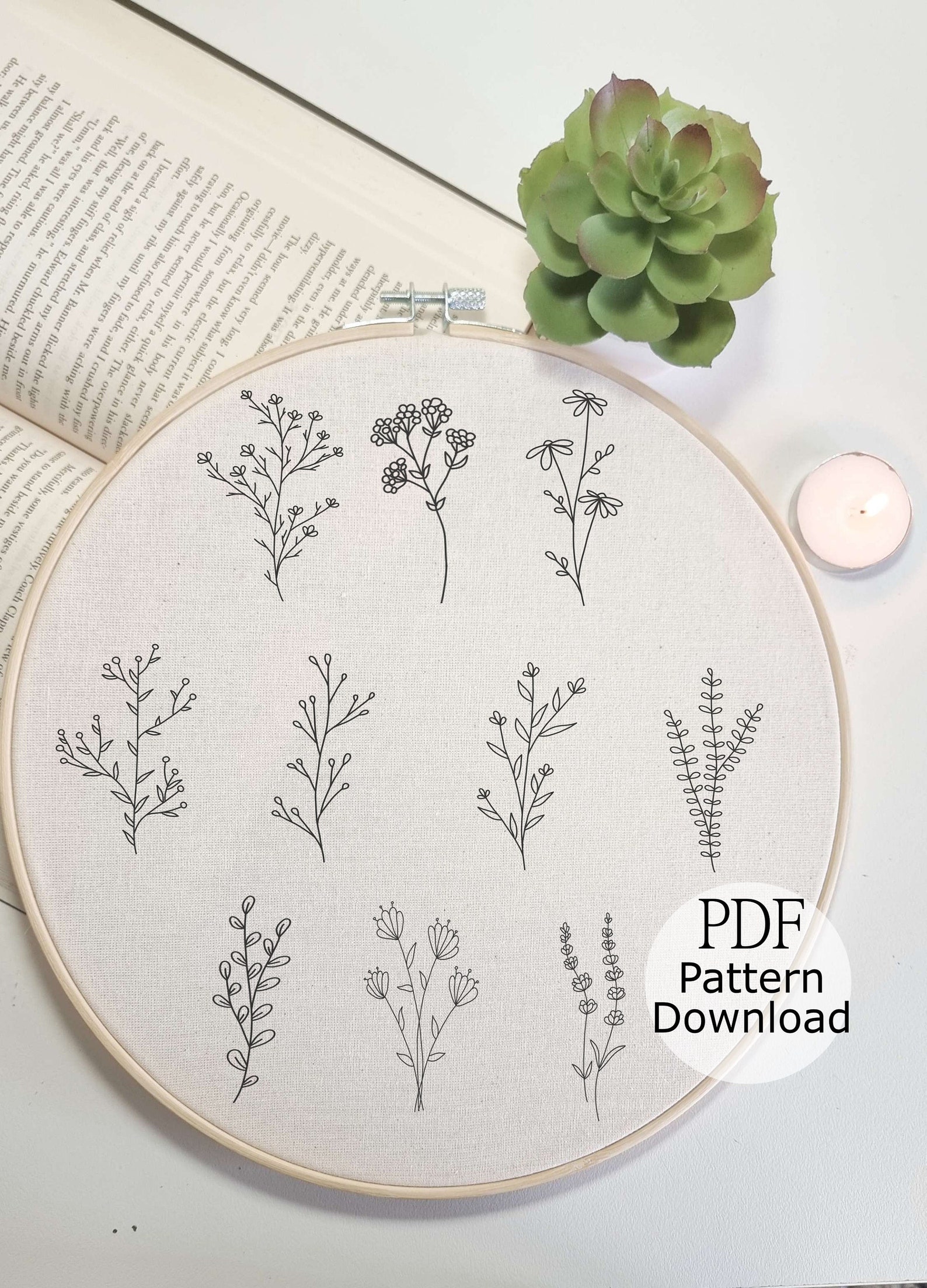Wildflowers Embroidery PDF Pattern Hand Embroidery for - Etsy