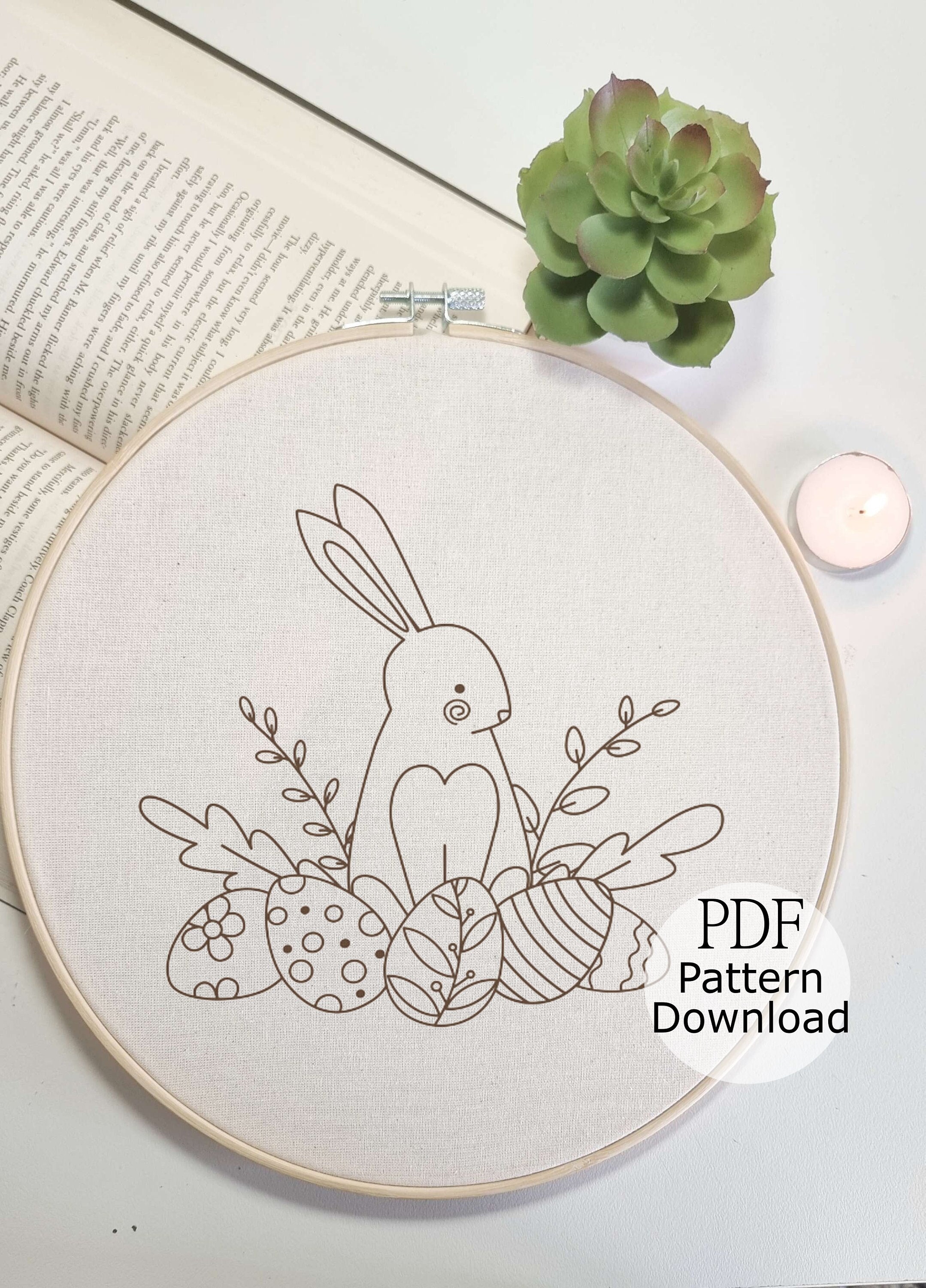 Easter Embroidery Design PDF, Seasonal Decor, Hand Embroidery for ...