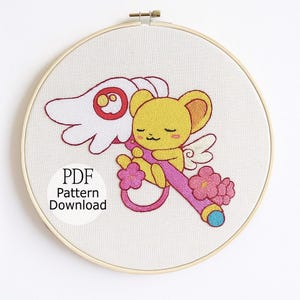 Sakura Cardcaptor Embroidery Design, Magical Girl Stitch Pattern, Japanese Embroidery, Hand Embroidery Anime, Hand Embroidery for Begginer