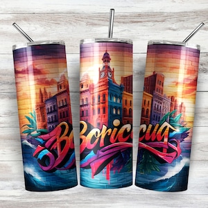 Puerto Rico Tumbler Wrap png with Boricua Design. Great Puerto Rican Gift. Boricua Pride 20oz Tumbler Wrap png.