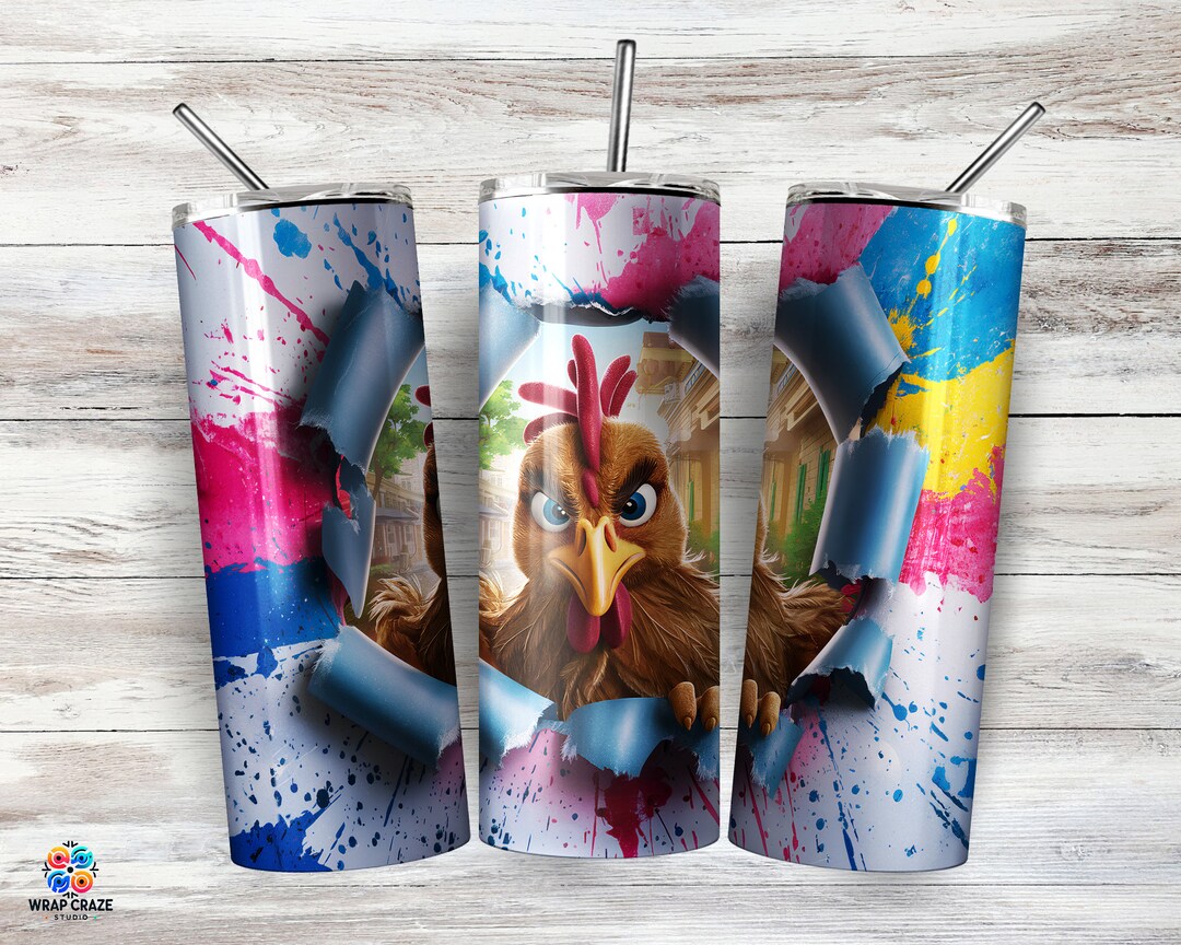Chicken Tumbler Wrap PNG – Hole in the Wall Design, 20 Oz Skinny ...