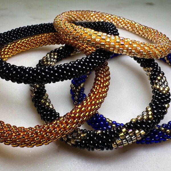 Bracelet népalais en perles de verre [Stock limité] [PROMO flash] [Fabriqués à la main au Népal] - Cadeau Saint Valentin