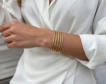 Thin Buddhist Bangles Gold – Authentic Thai Kumlai – Premium Quality Certified – Sizes S & M – Sold Individually