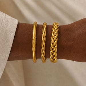 Lot de 3 Joncs Bouddhistes Authentique de Thaïlande  – Avec Mantra : Chance - Amour - Fortune. Joncs porte bonheur
