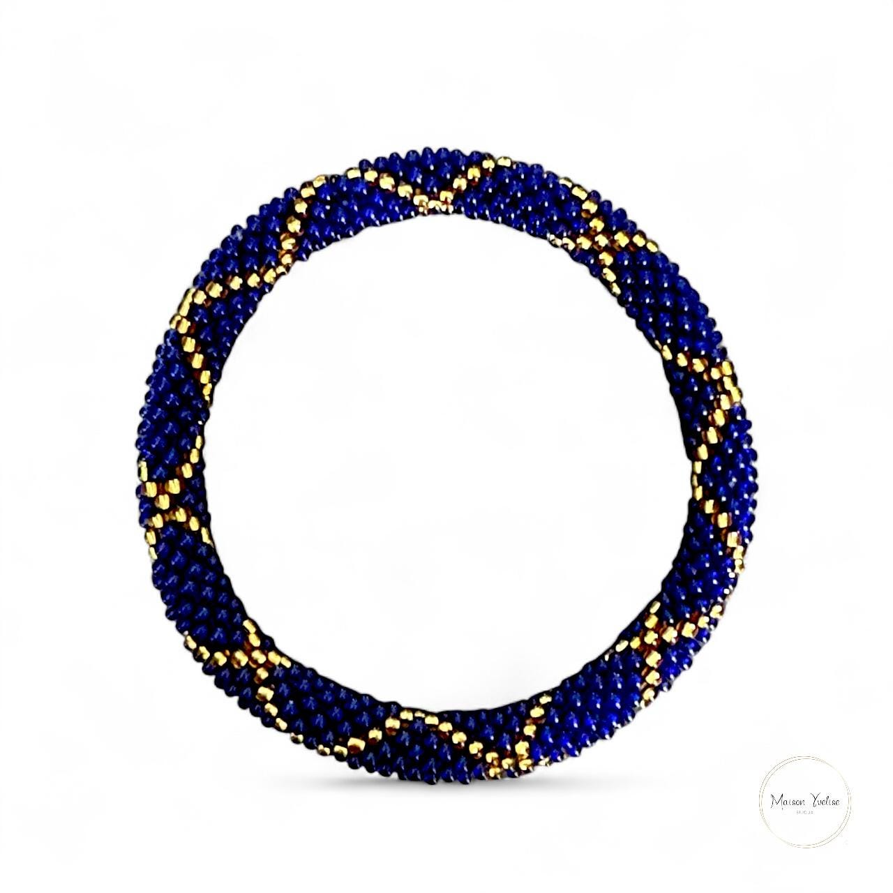 Perles En Pâte De Verre Décorées, Boules Bleues - Forme Ronde, Neuves, Origine Inde (Varanasi)