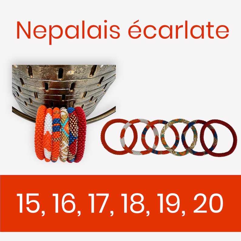 Bracelet népalais en perles de verre Stock limité PROMO flash Fabriqués à la main au Népal Cadeau Saint Valentin image 5