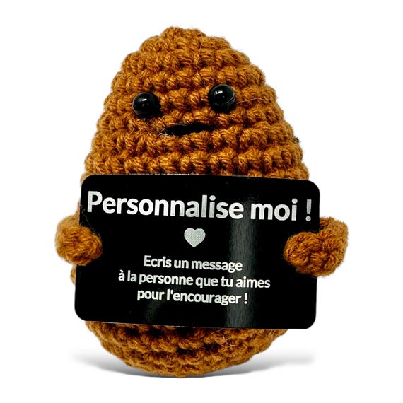 Poupée Pomme De Terre Optimiste - Cadeau Positif Avec Porte-bonheur - Tricotée Main