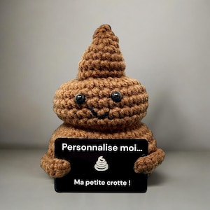 Caca positif en Français - Popo positif - Cadeau Amusant - Crocheté et fait main - Peluche Personnalisable - Cadeau Original - Caca Positif