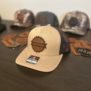 Certified OSHA Violator Hat | Blue Collar Hat | Leather Patch Hat | Leatherette | Trucker Hat
