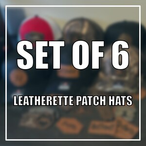 6 Custom Leather Patch Hats | Logo Hats | Laser Engraved Leatherette Patch | Company Logo Hat | Personalized Logo Hat | Trucker Hat