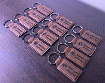 Benutzerdefinierte Kunstleder Schlüsselanhänger | Personalisierte gravierte Keychain | Benutzerdefinierte Business Schlüsselbund | Schlüsselanhänger aus Leder