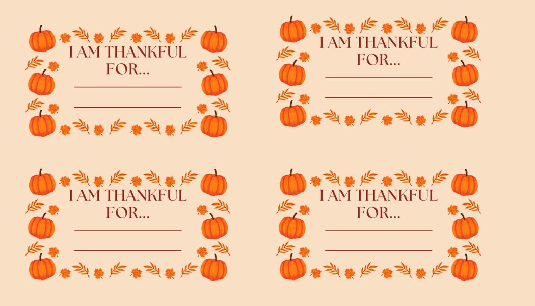Printable " I Am Thankful for Card " - Etsy