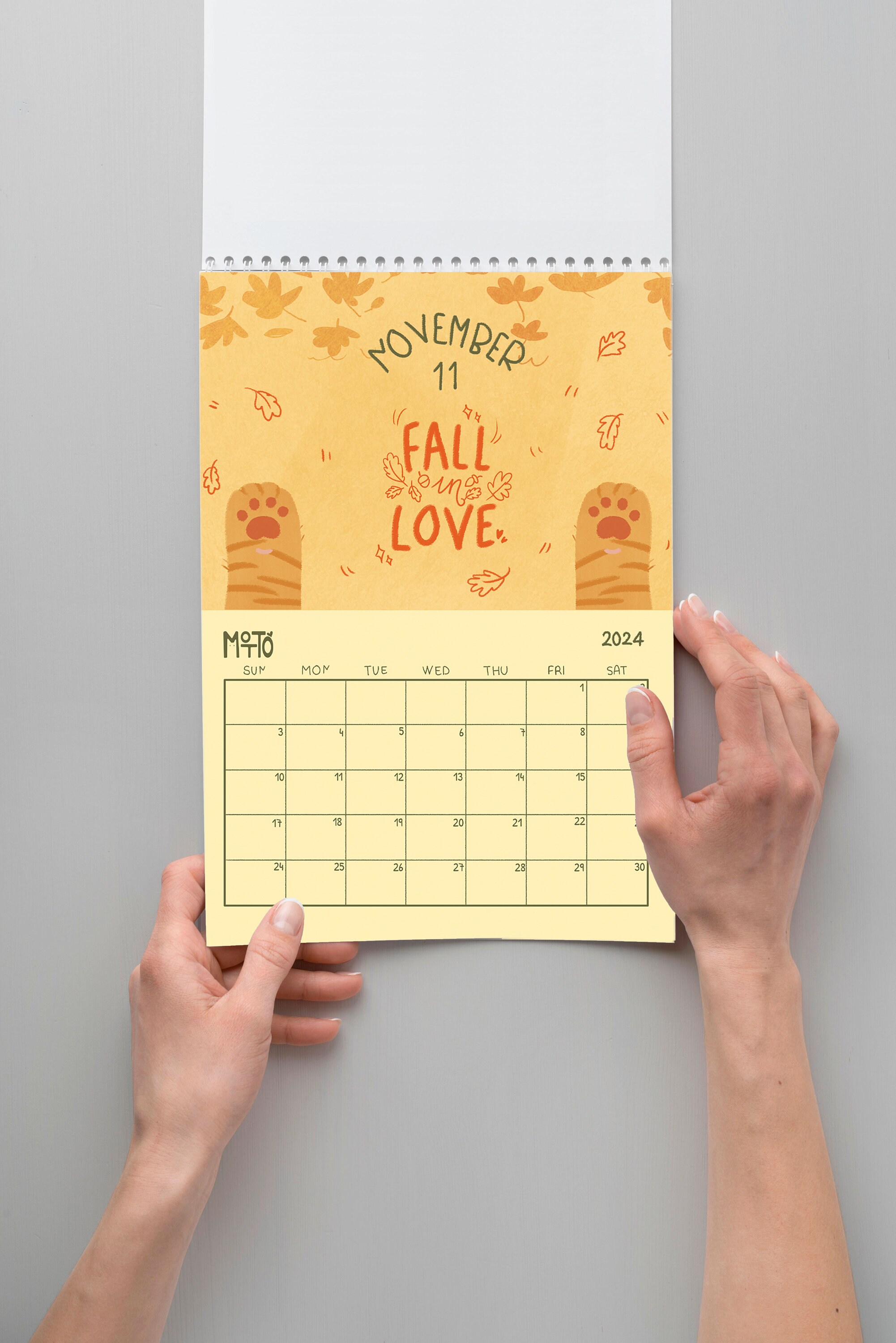 2024 Cute Cats in Art Wall Calendar Set, Wall Planner Calendar, Desk