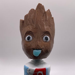 Groot Fun Zahnpasta-Topper - Kappe Deckelspender Kinder und Erwachsene Mehrfarbiges Geschenk für Nerds und Marvel-Liebhaber Familie Badezimmer Zubehör