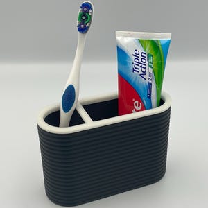 Portacepillos de dientes con incrustaciones moderno que brilla en la oscuridad - Organizador de baño de tamaño familiar - Simplista - Portacepillos de dientes eléctrico/pasta de dientes