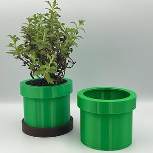 Novelty Planter - Mario Warp Pipe - Plant Gardening Indoor - Suculent, Herbs, Indoor Plants - With Saucer - Mario Gaming Accessory - Kids