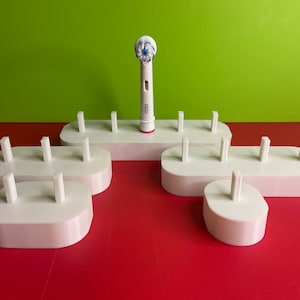 Uchwyt na główkę szczoteczki elektrycznej / Organizer do przechowywania Oral-B w łazience - Łazienka rodzinna - Zdrowie jamy ustnej - Nowoczesny - Biały - Ekspozytor stomatologiczny