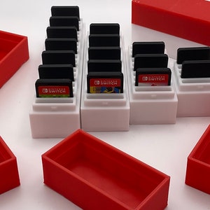 Nintendo Switch Spiel Patrone Box Aufbewahrungshalter Rot und Weiß Verschiedene Größen Desktop Organizer (5,10,15,20) Spiel Patrone Kapazität