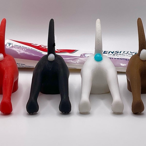 Funny Pooping Dogs Butt - (1-5PCS) Toothpaste Topper Toothpaste-Dispenser Kids & Adults Family Novelty Rude Toothpaste Cap/Lid