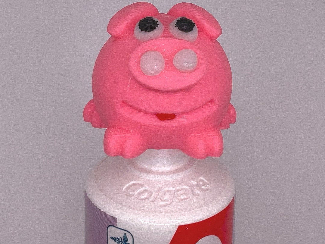 Piggy Fun Toothpaste Topper Cap Lid Dispenser Kids and Adults ...