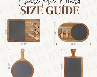Charcuterie Board Size Guide Mockup (Printify Print on Demand)