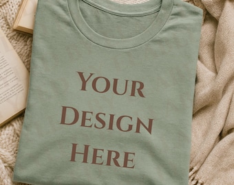 Gildan 64000 Sage T-shirt Mockup (PNG Digital Download)