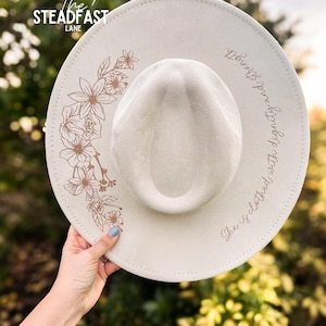 Gegraveerde boho cowgirl-hoed, aangepaste tekst