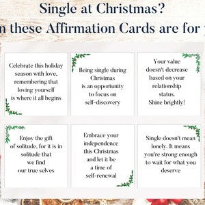 クリスマスに独身でいる | 印刷可能 | 一人 | インスピレーションカード | 最悪な時間 | インスピレーションメッセージ | ポジティブなカード | アファメーションカード |