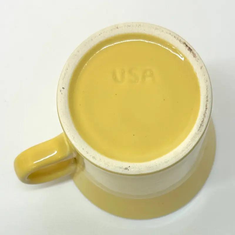 Classic Morning Tea, Coffee, Milk Mug, 280 ml, Porcelain, Set of 4 Yellow