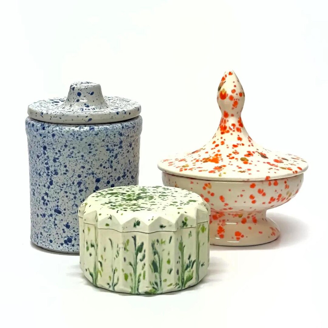 Splatterware Pot Vintage Ceramic Splatterware Containers - Etsy