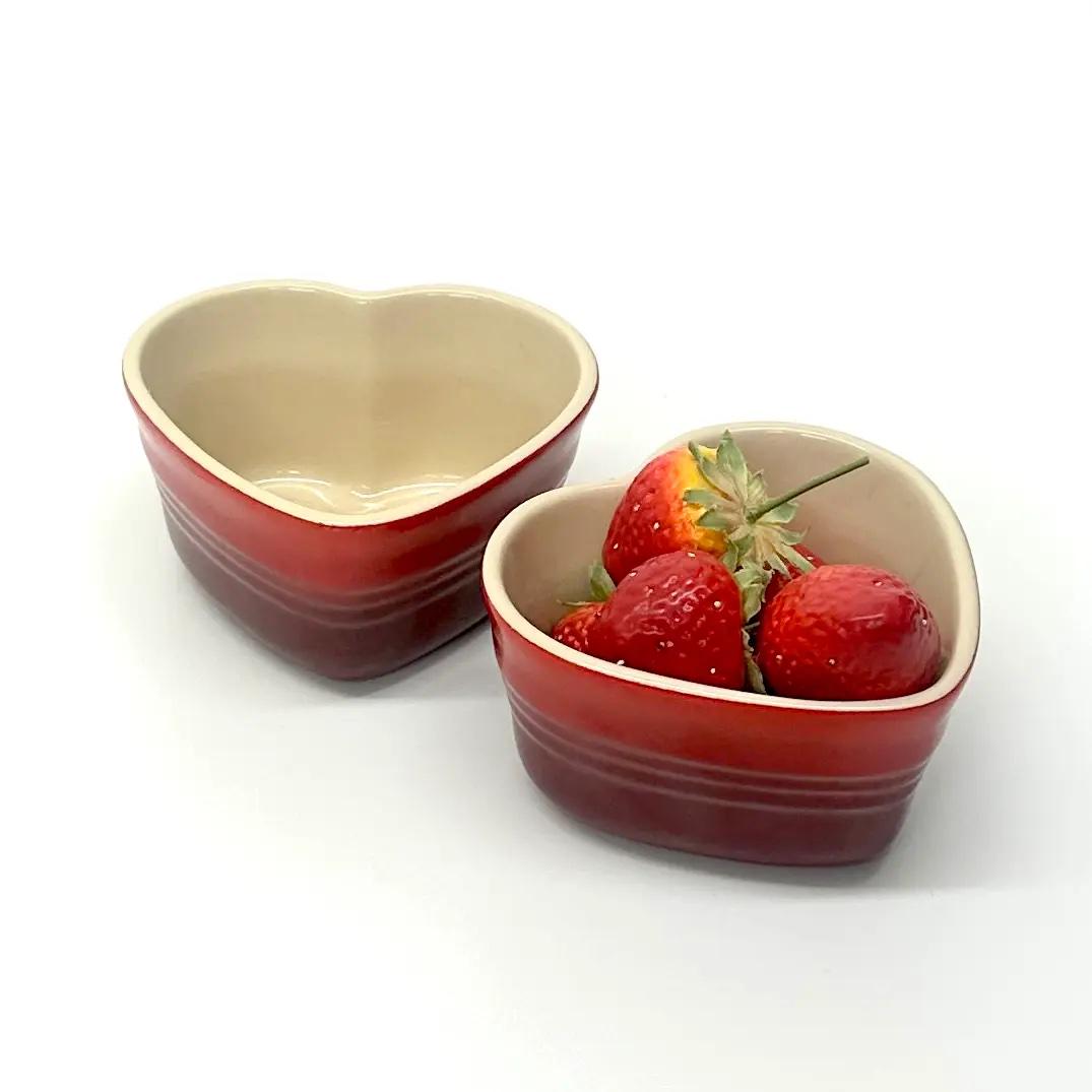 Heart-shaped Stoneware Ramekins by Le Creuset France - Set of 2 - Etsy