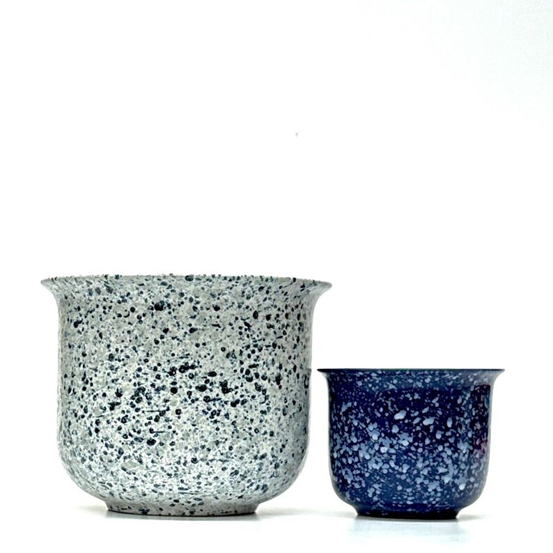 Splatterware Pot Vintage Blue & White Splatterware Planters, Set of 2, Made in Germany ...