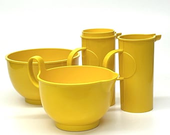 Vintage Dansk Kobenstyle Yellow Enamelware 2 Qt Pot: Mid-century