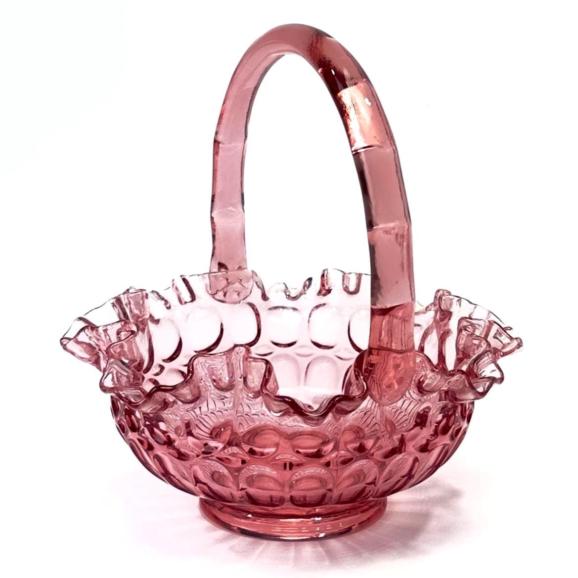 Pink Fenton Basket - Etsy