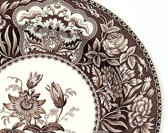 Spode Archive Collection Umber Floral Luncheon Plates - Set of 8
