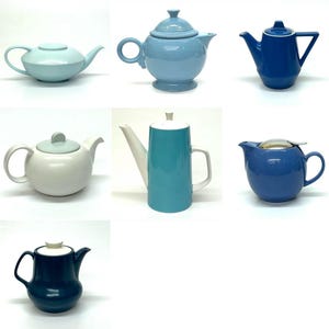 Assorted Blue Vintage Teapots