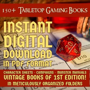 Plus de 150 fichiers PDF de RPG sur table à téléchargement numérique : campagnes, feuilles de personnage, cartes, tuiles de donjon, création de châteaux en 3D et plus encore pour un jeu d'aventure fantastique