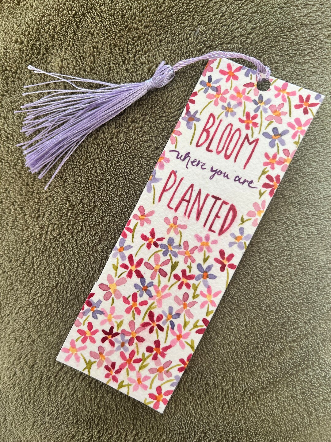 Original Hand Painted Watercolor Bookmark | Bloom | Flowers - Etsy