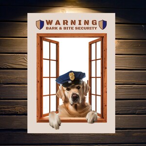 Arte de pared de perro GOLDEN RETRIEVER, póster de perro divertido imprimible para descargar, póster de regalo para amantes de los perros, divertida señal de advertencia para perros para dueños de retrievers.