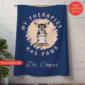 Custom Blanket Personalized Dog Name, Dog Lover Fleece Blanket, Funny Dog Gift Perfect for CHIHUAHUA Dog Moms Home Décor or New Puppy Gift!
