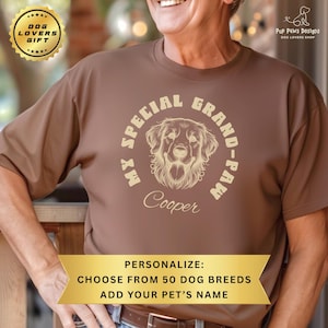Custom Comfort Colors T-Shirt with Personalized Pets Name | Funny Dog Grandparent Shirt | Customize T-Shirt with 50 Dog Graphic Choices!