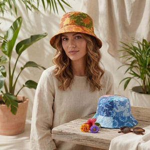 Patchwork Bucket Hat Sewing Pattern, Boho Summer Sun Hat DIY (PDF Download)