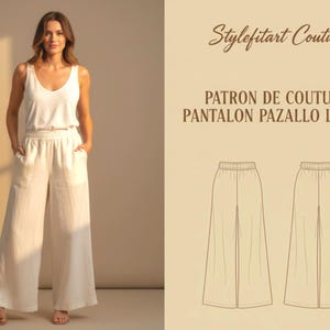 Patron de couture de pantalon d'été à taille élastique, pantalon large, patron de pantalon, pantalon d'été, PDF couture de pantalon,